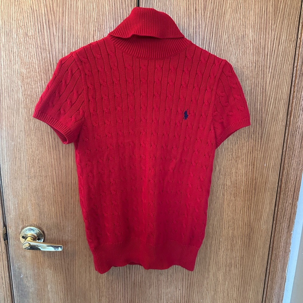 Polo by Ralph Lauren Red Cable Knit Sweater